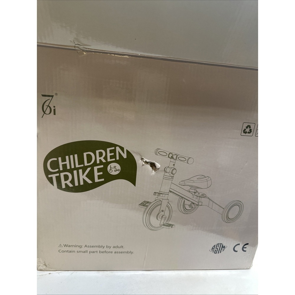CHILDREN TRIKE Lime Green New In Box. Not Assembled. Box Has Some Damage Photos - Picture 5 of 8